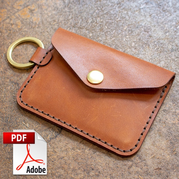 Leather Keychain Snap Wallet Digital Template Set