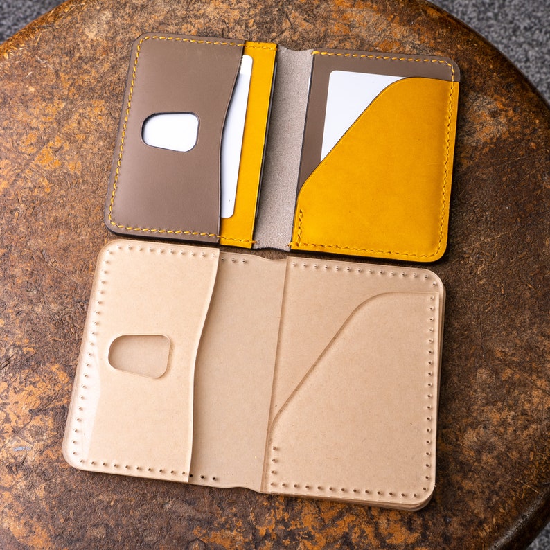 Folded Front Pocket Card Wallet Template Set Acrylic Leather - Etsy