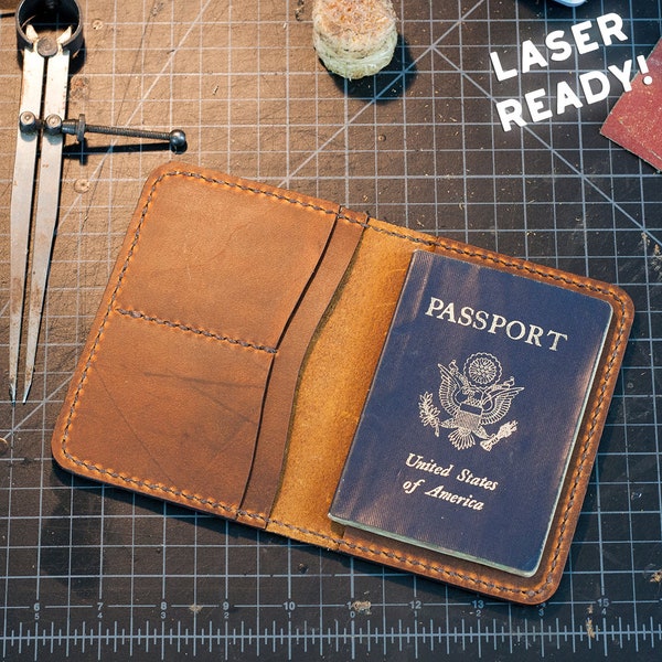 Leather Passport Case Digital Pattern For LASER CUTTING - Laser Ready Files (Ai, Pdf, Eps, Svg)