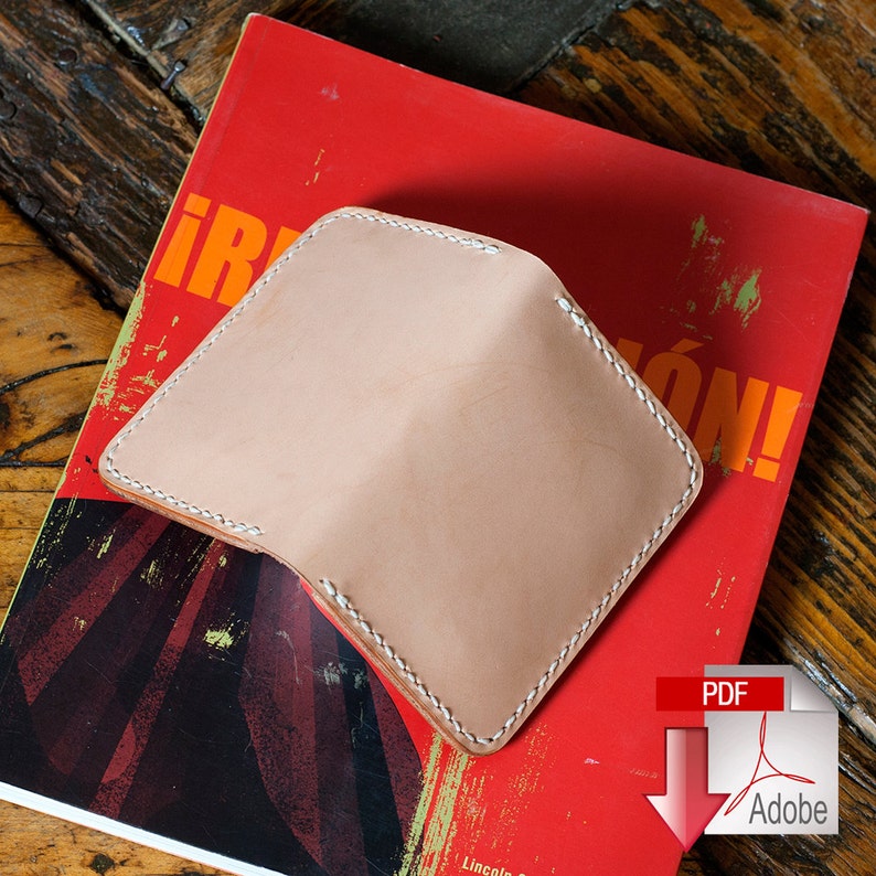 Leather Vertical 6 Pocket Wallet PDF Digital Template Set image 3