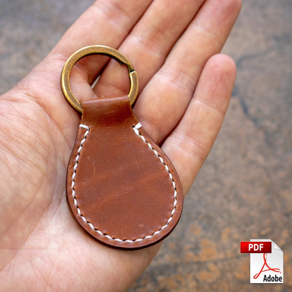 Stamped Oblong Executive PU Leather Keyrings