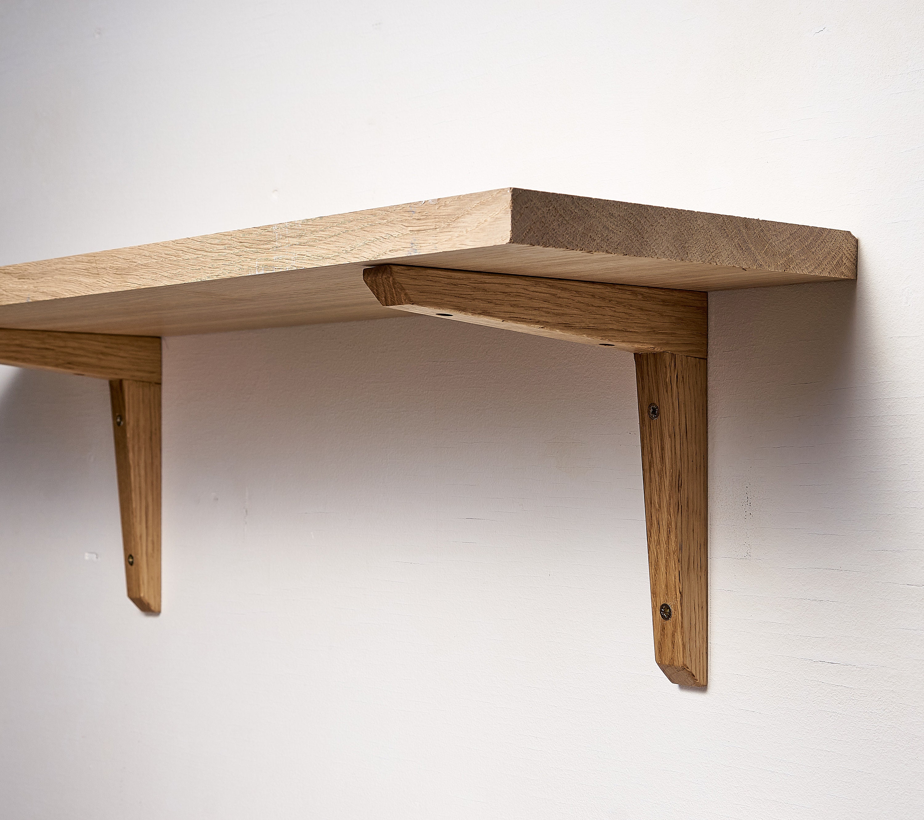 Solid Wood Brackets for Shelf, Oak L Bracket for 7 and More Shelves Etsy