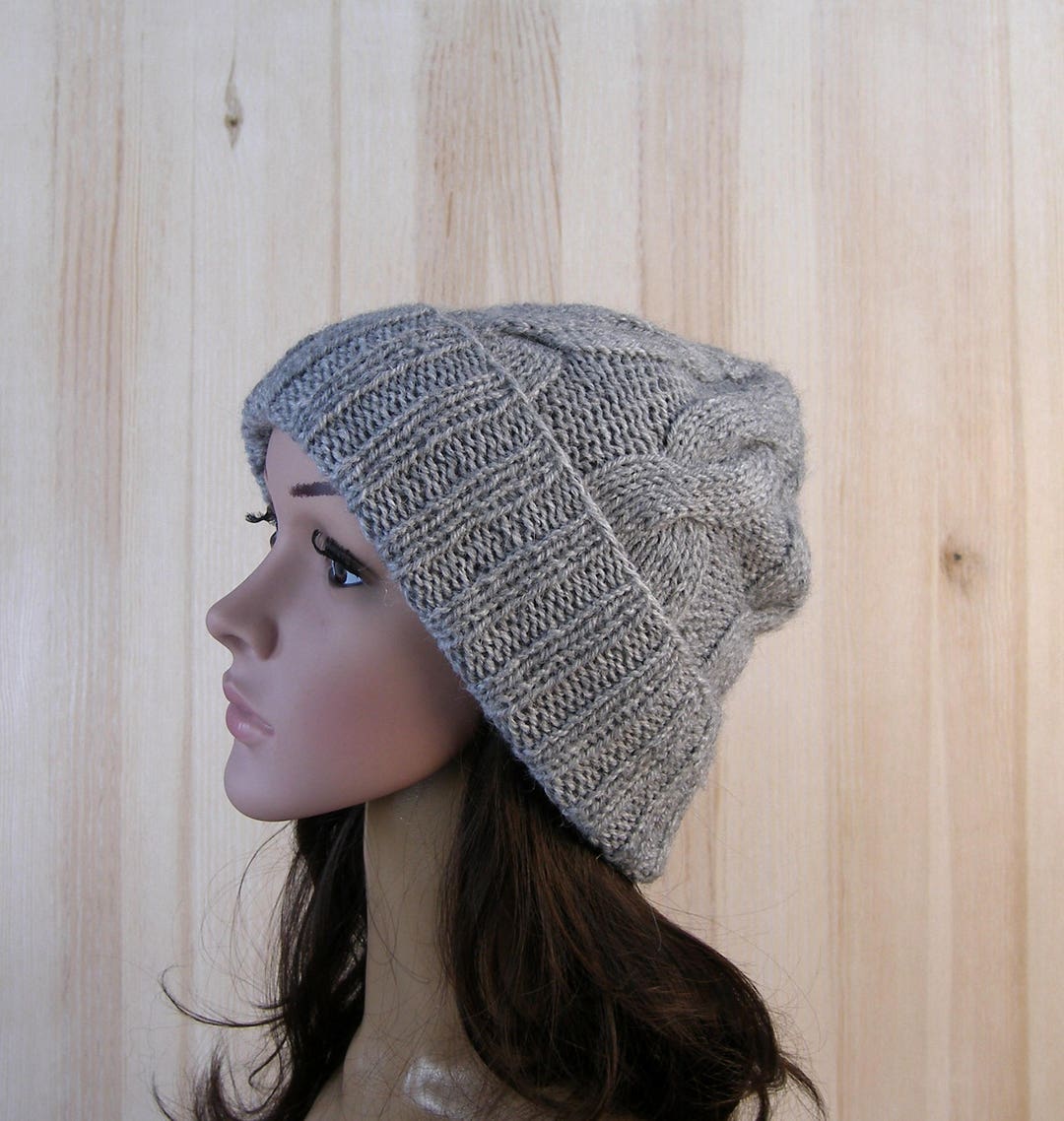 Gray Women's Winter Hat Gray Chunky Slouchy Beanie Hat