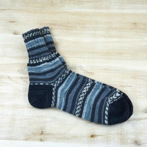 Handmade Knitted warm gray black woolen winter mens socks gift for him for men boyfriend