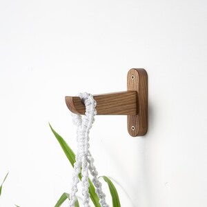 Wooden hook for planter, modern plant hook for wall image 6