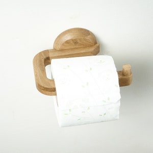 Wooden toilet paper holder wall mount