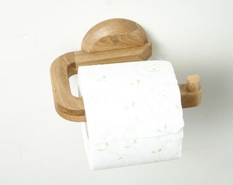 Wooden toilet paper holder wall mount