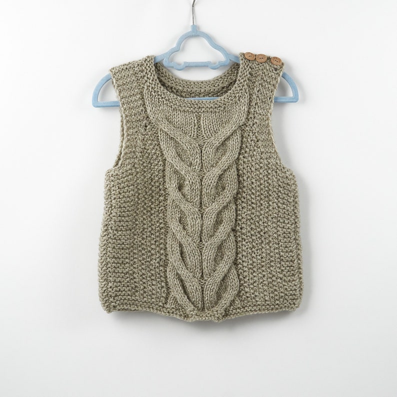 Hand Knit Vest Red 2-3Y