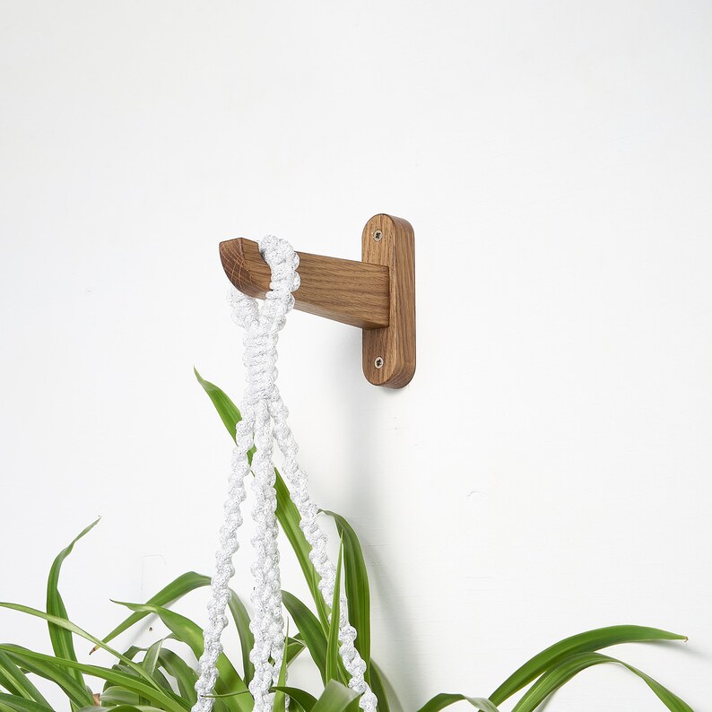 Wooden hook for planter, modern plant hook for wall image 9
