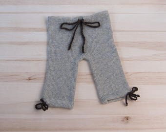 Gray wool handmade hand Knitted babies pants for baby kids  boy girl woolen knitted leggings pants for toddler