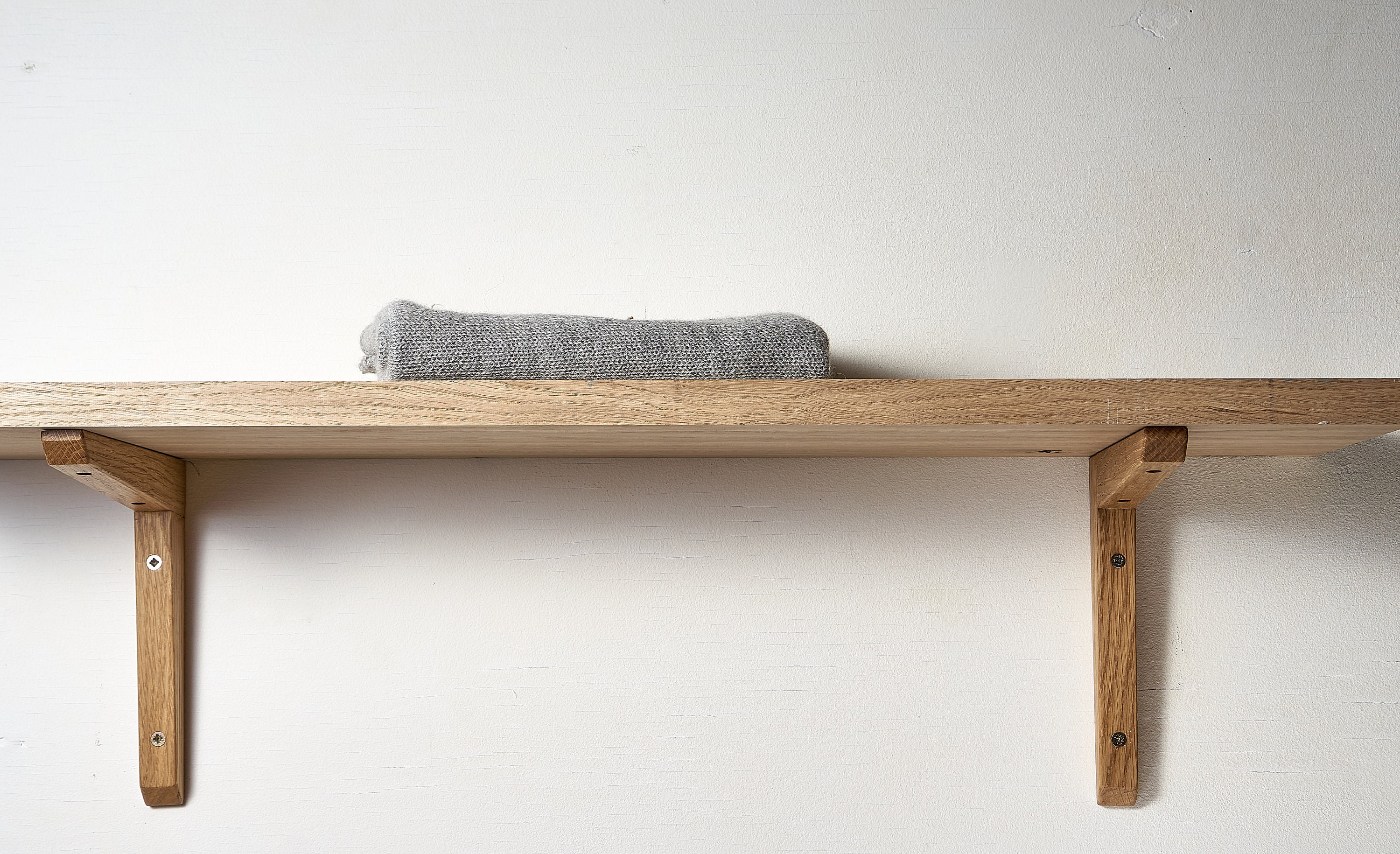 Solid Wood Brackets for Shelf, Oak L Bracket for 7 and More Shelves Etsy