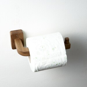 Porta carta igienica in legno dal design minimalista, acero, rovere europeo, noce nero americano