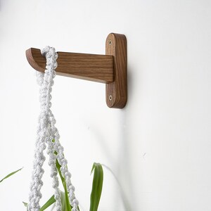 Wooden hook for planter, modern plant hook for wall image 7