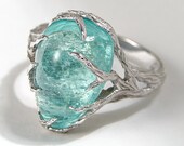 Aquamarine Ring White Gold Natural Ice Blue Iceberg Beryl Gemstone Jewelry Cocktail Ring Fine Jewelry Mens elite aron piper