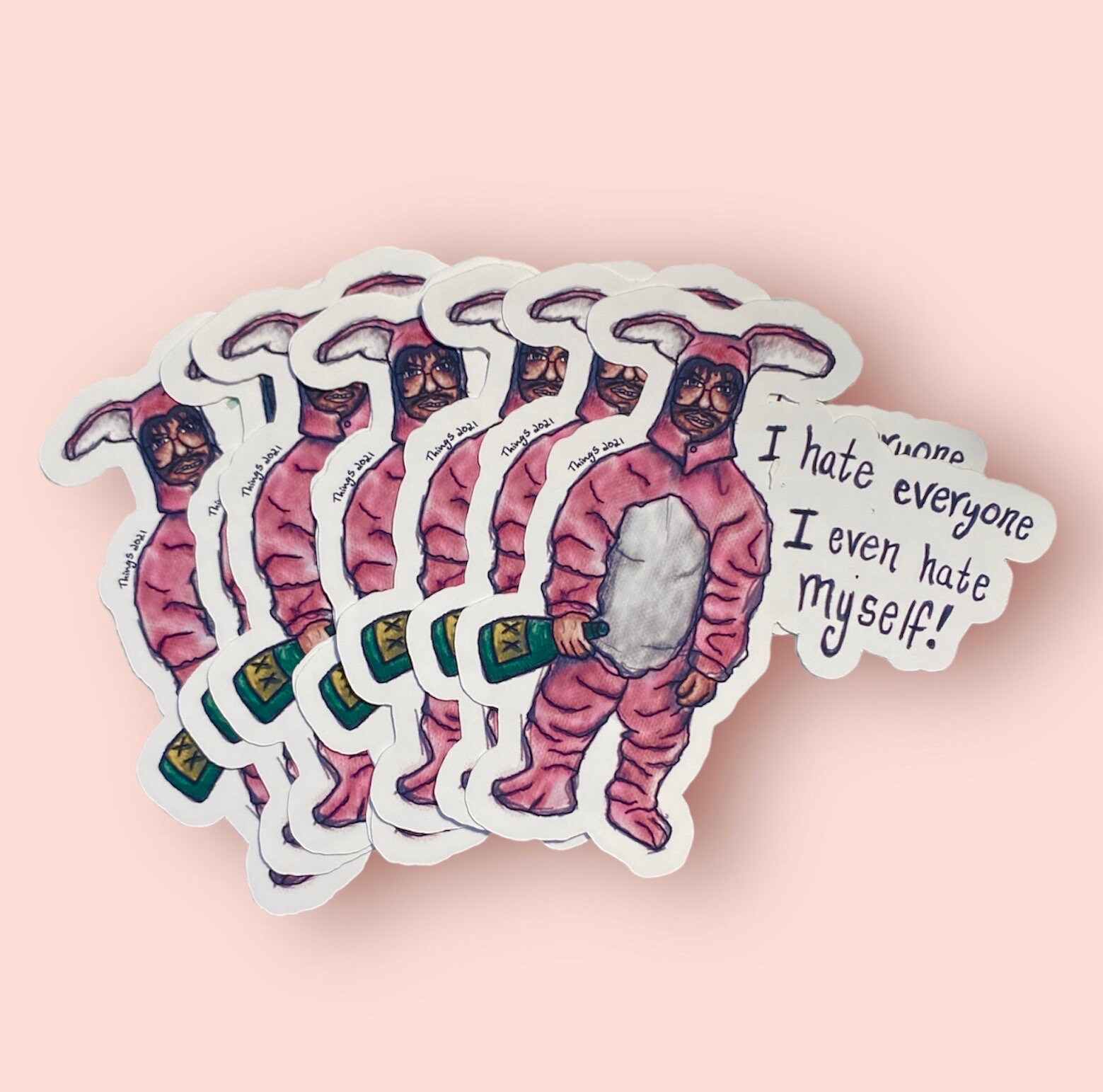 Hank the angry drunken dwarf vinyl sticker bunny costume etsy