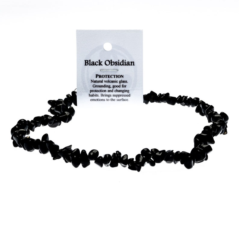 Black Obsidian Crystal Chip Necklace PROTECTION