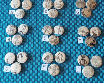 Juego de pins humorísticos para adultos, ilustraciones retro de los años 60, botón de 3,18 cm, ideal para chaquetas, bolsos o regalos.
