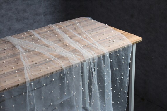 Tulle blanc perle perles dentelle résille, robe de soirée soirée de transparente tissu 0c06b3 Tulle blanc perle perles dentelle résille, robe de soirée soirée de transparente tissu 0c06b3