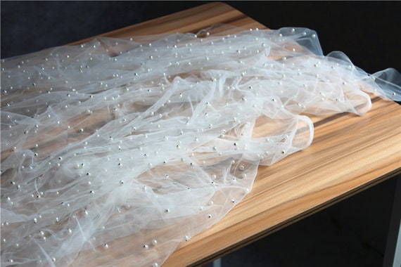 Tulle blanc perle perles dentelle résille, robe de soirée soirée de transparente tissu 0c06b3 Tulle blanc perle perles dentelle résille, robe de soirée soirée de transparente tissu 0c06b3