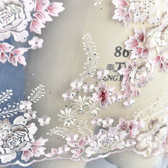 Tissu dentelle dentelle Polyester rose, Tulle dentelle Tissu avec des perles, bricolage dentelle de mariée en tissu résille 80c6d1 Tissu dentelle dentelle Polyester rose, Tulle dentelle Tissu avec des perles, bricolage dentelle de mariée en tissu résille 80c6d1