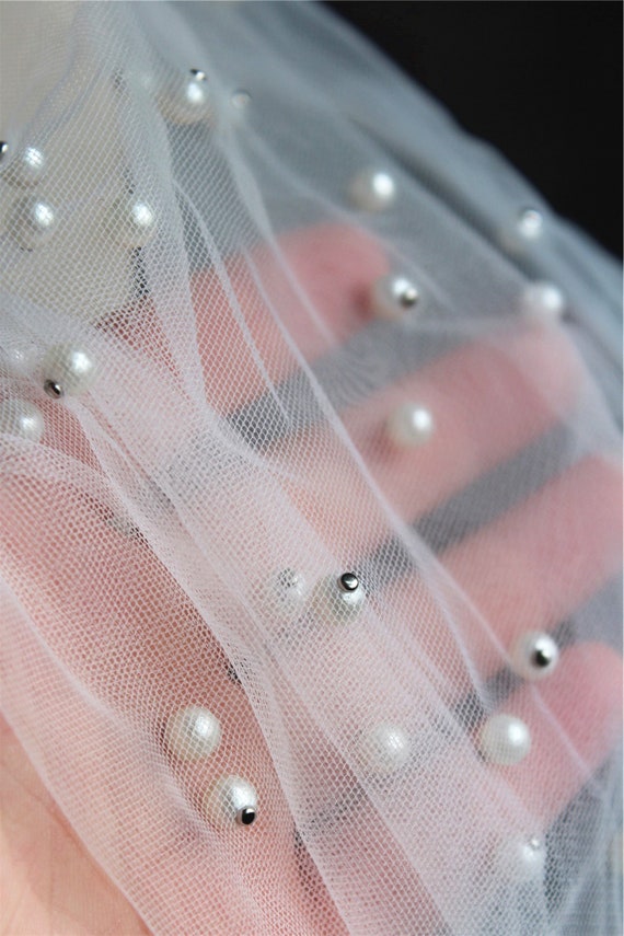 Tulle blanc perle perles dentelle résille, robe de soirée soirée de transparente tissu 0c06b3 Tulle blanc perle perles dentelle résille, robe de soirée soirée de transparente tissu 0c06b3
