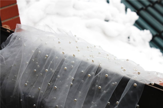 Tulle blanc perle perles dentelle résille, robe de soirée soirée de transparente tissu 0c06b3 Tulle blanc perle perles dentelle résille, robe de soirée soirée de transparente tissu 0c06b3