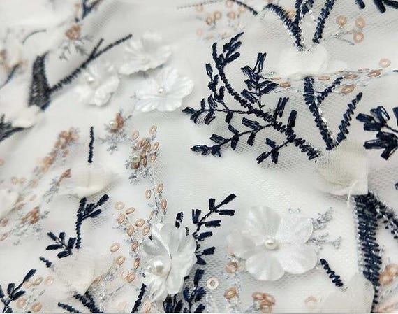 Perles 3D broderie paillettes dentelle, tissu dentelle de paillettes broderie arbre 409164 Perles 3D broderie paillettes dentelle, tissu dentelle de paillettes broderie arbre 409164