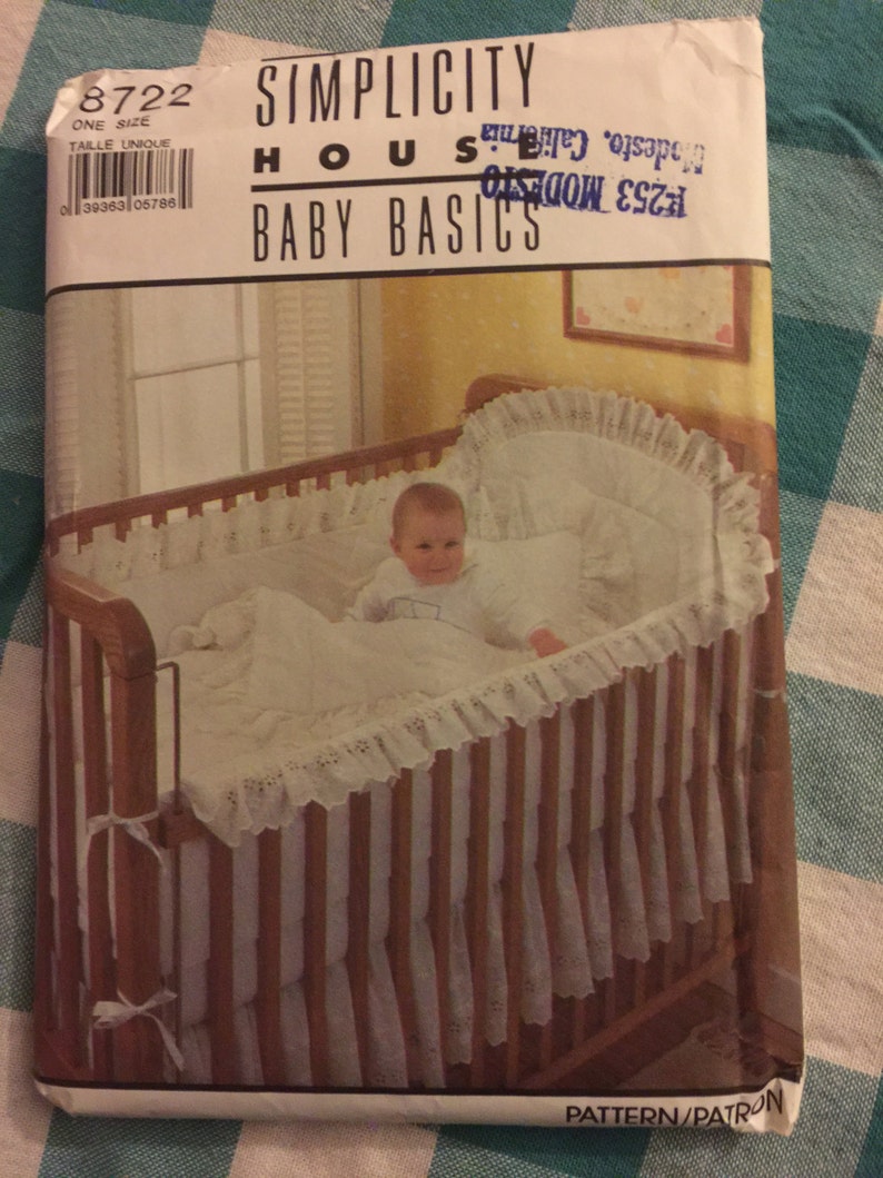 Vintage 8722 Simplicity Babies Crib Accessories Sewing Pattern Etsy