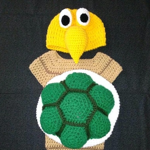 Crocheted Mario Bros. Inspired Koopa Troopa costume