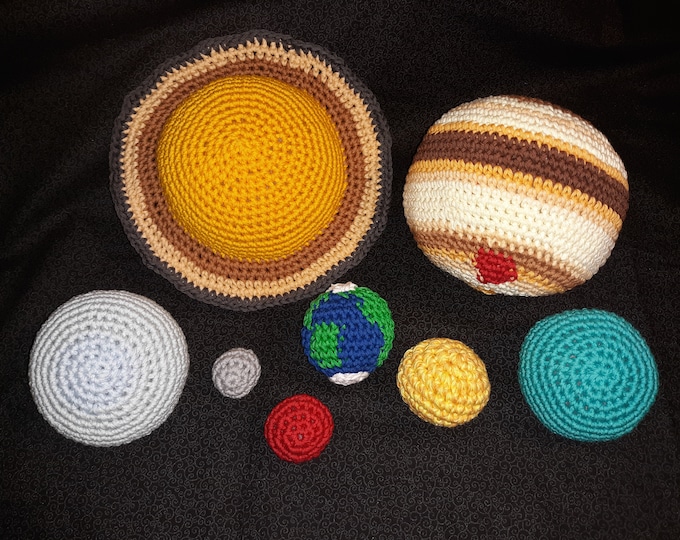 Crocheted Solar System Play Set with Optional "Hello, World! Solar System" Board Book