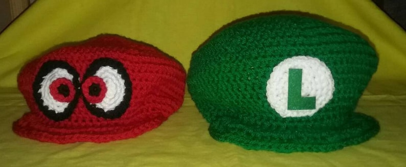 inspired Hats Crocheted Mario Bros
