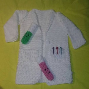 PATTERN ONLY: Crocheted Toddler 3T-4T Lab Coat, PDF