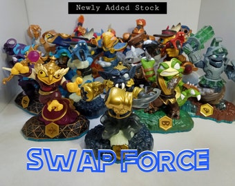 Swap Force Character Figures; Doom Stone, Hoot Loop, Fire Kraken, and Rubble Rouser