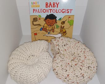 Crocheted Baby Paleontologist and Ammonite Gift Set