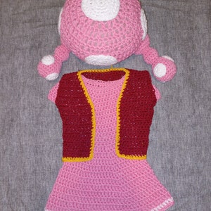 Crocheted Mario Bros. Inspired Toad and Toadette Children&#39;s Costume