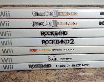 Nintendo Wii Games - Guitar Hero and Rock Band