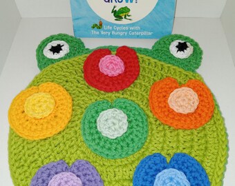 Frog Themed Crocheted Baby Button Game Gift Set