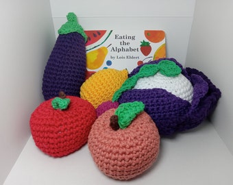 Crocheted Fruit and Vegetable ABC Gift Set for Baby