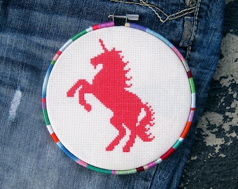 Cross stitch unicorn embroidery, animal cross stitch beginner, unicorn cross stitch pattern, blackwork cute fantasy easy cross stitch charts