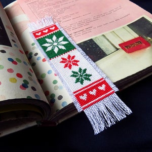 Cross stitch bookmark, Christmas cross stitch pattern, bookmark cross stitch pdf DIY Christmas gift needlework needlepoint snowflake pattern