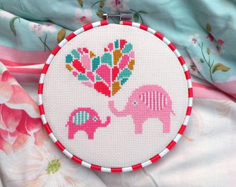 Elephant cross stitch pattern, nursery cross stitch, baby cross stitch DIY gift for baby shower gift elephant embroidery needlepoint pattern