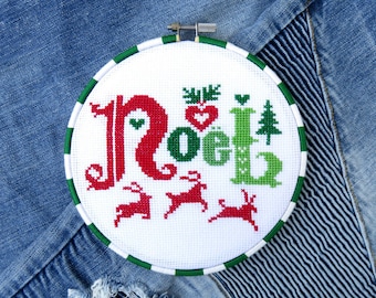 Noel cross stitch pattern pdf, xmas cross stitch, needlepoint patterns digital cross stitch Christmas cross-stitch pattern easy cross stitch