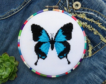 Butterfly cross stitch pattern, modern cross stitch insects, easy cross stitch chart, nature cross stitch pdf counted cross stitch beginner
