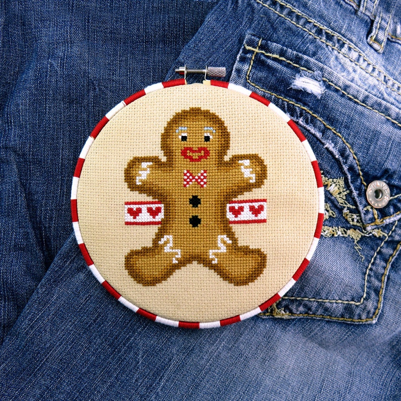 Gingerbread Man Christmas Cross Stitch Pattern Christmas | Etsy