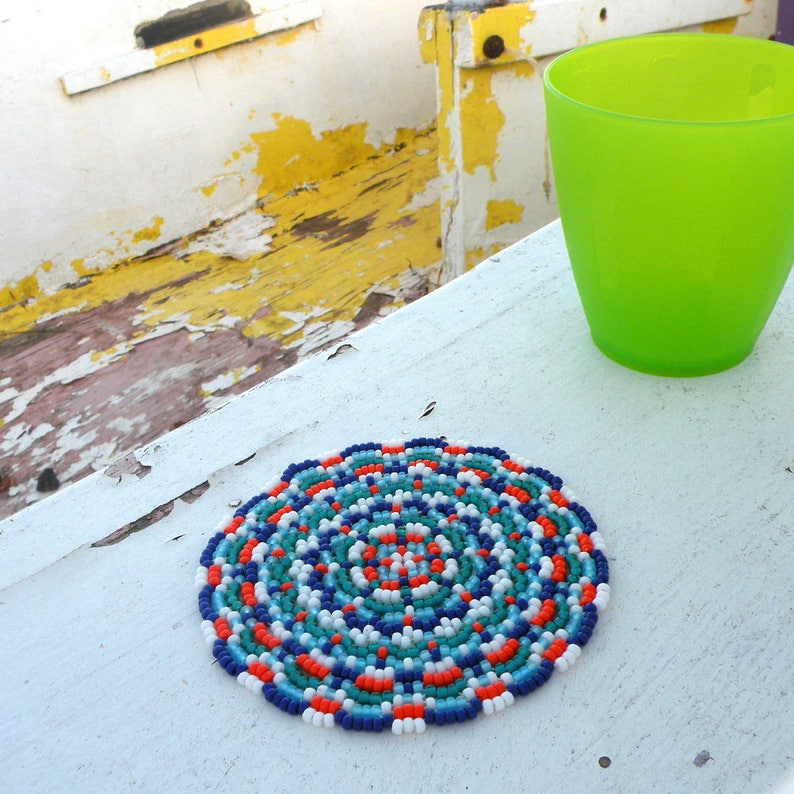 Beaded Coaster Tutorial Seed Bead Tutorial Bead Pattern Etsy