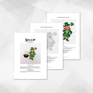 Mini cross stitch leprechaun, St Patricks Day cross stitch pattern, Irish needlepoint, Ireland cross stitch gnome fantasy cross stitch chart