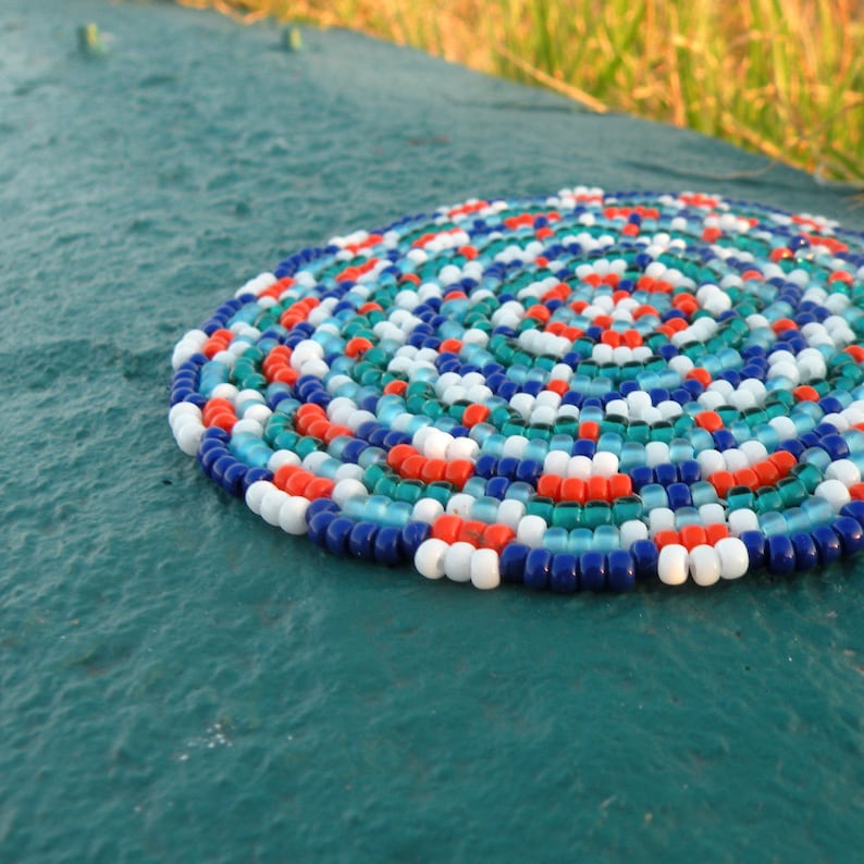 Beaded Coaster Tutorial Seed Bead Tutorial Bead Pattern Etsy