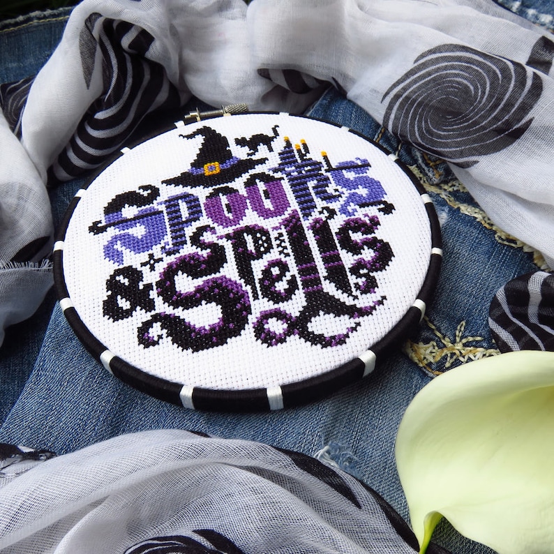 Halloween Cross Stitch Pattern Halloween Xstitch Spooky | Etsy