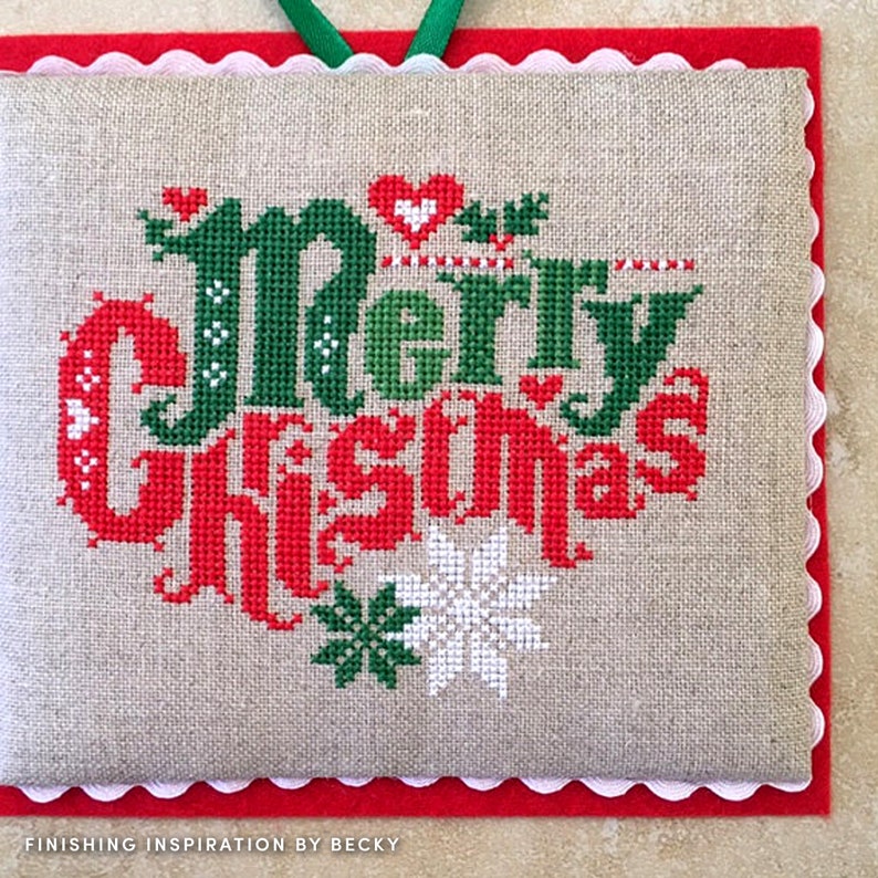 Merry Christmas cross stitch pattern, needlework sampler pdf, Christmas crafts, holiday cross stitch charts hand embroidery needlepoint