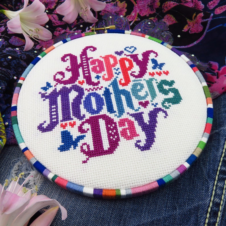Happy Mothers Day Cross Stitch Pattern Pdf Mothers Day Gift - Etsy